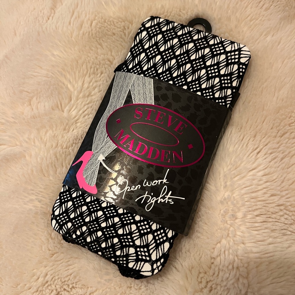 Steve Madden Black and White Patterned Tights